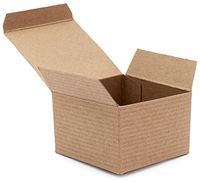 Made in USA 10-Count Recycled Brown Kraft Gift Boxes (3" X 3" X 2") with Tuck Lids for Weddings, Crafting and Baking Packaging Needs