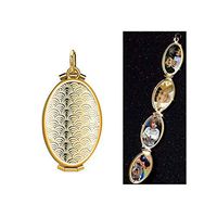 Elevin(TM) Expanding Photo Locket Necklace Pendant Angel Wings Gift Jewelry Decoration (G Gold)