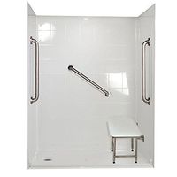 Ella's Bubbles 6030 BF 5P 1.0 L WH SP24 Standard Multi-Piece Barrier Free Roll In Shower