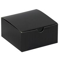 Top Pack Supply Gift Boxes, 4" x 4" x 2", Black Gloss (Pack of 100)