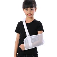 Medical Breathable Mesh Arm Sling(11.811 in) Shoulder Support Belt with Adjustable Strap, Injured Forearm Supporter Cuff Wrist Elbow Brace Immobilizer Fracture Protector for Children Kids, White