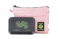 Dime Bags Rollies All-In-One Padded Pouch - Padded Bag w/Rolling Tray & Smell Proof Pocket (Pink, 10-Inch)