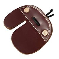 HUI JIN Brown Hunting Finger Protector Cow Leather Archery Finger Tab 7.7cm x 6.6cm