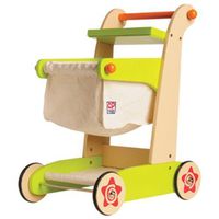 Constructive Playthings Wooden Monaco Play Shopping Cart Set with Calculator for Playroom, Classroom, Pre-School, and More