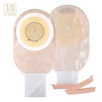10 PCS Colostomy Bags with Clamp Closure, Ostomy Supplies,One Piece Drainable Ostomy Colostomy Pouch for Ileostomy Stoma Care, Cut-to-Fit
