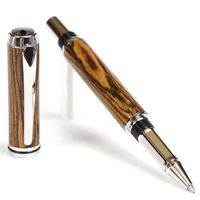 Baron Rollerball Pen - Rhodium - Bocote