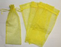 6x14 Organza Sheer Bags - Bottle/Wine Bags Gift Pouch - Yellow (12pc/$0.90 each)