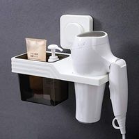 LIUCS Hair Dryer Holder Hair Dryer Punch Free Hair Dryer Holder Dry Hair Holder Bathroom Accessories Suitable for Hairdressers Hotel, Shower Room etc. (Color: B)