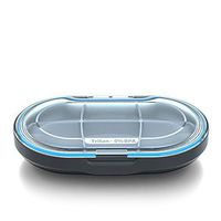 Portable Waterproof Moisture Pill Organizer, Pill Box Case with Design for Purse and Pockets, Well Packaged Pill Case to Hold Vitamins, Fish Oil, Supplements and Medication (Black)