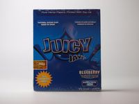 24 Packs (1 box) Juicy Jay's King Slim Pure Hemp Rolling Papers - Blueberry