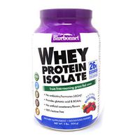 Bluebonnet Nutrition Whey Protein Isolate Powder, Whey From Grass Fed Cows, 26g of Protein, No Sugar Added, Non GMO, Gluten Free, Soy free, kosher Dairy, 2 Lbs, 28 Servings, Mixed Berry Flavor