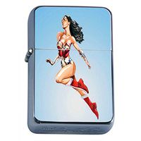 Amazon Warrior Princess Flip Top Dual Torch Lighter S21 Smoking Cigarette Smoker Double Flame Super Woman Sexy Hero