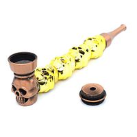 Yes, This is The Portable Alloy Personalized Skull herb Tool You've Been Looking for with 10 Stainless Steel mesh Filters (Bronze)