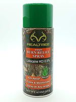 Realtree Instant Burn Relief Spray - Aloe and Lidocaine Itch Relief Cools, Moisturizes and Relieves Pain Sun Burn Minor Burns Cuts and Scrapes