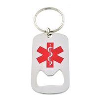 Key Chain Bottle Opener Medical Identification