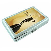 Metal Silver Cigarette Case Vintage Poster D-077 L'Instant Taittinger Flute Champagne Sexy