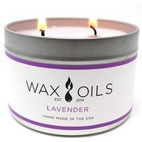 Wax and Oils Soy Wax Aromatherapy Scented Candles (Lavender) 16 ounces. Single