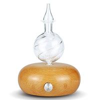 TOMNEW Essential Oil Diffuser, Nebulizing Diffuser,Wood and Glass Aromatherapy Diffuser, 7 Color Changing LED lights – No Heat, No Water, No Plastic