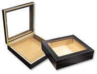 Prestige Import Group - The Chateau Glasstop Small Cigar Humidor - Capacity: 20 Cigars - Color: Black