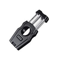 Cigar Cutter, Metal V-Shaped Cigar Cutter for Smokers Cigar Cutter Cigar Drill with Cigar Scissors (Color : Black, Size : 7.2 * 46cm)