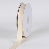 BBCrafts Ivory with White Dots Grosgrain Ribbon Swiss Dot 3/8 inch 50 Yards