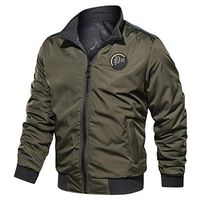 Alvinm Men's Jacket Casual Pure Color Two-Sided Wear Breathable Warm Thick Jacket Coat Outwear Army Green