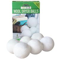 Wool Dryer Balls, 6-Pack Extra Large 100% Wool, Natural Fabric Softener, Lower Energy, Decrease Drying Time, Laundry, Reusable Hypoallergenic with no Extra Ingredients, Dyes, or Chemicals, by HomEco