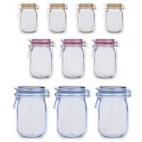Zerodis 10pcs Transparent Bottle Pattern Sealing Storage Bag Snacks Food Self-Sealing Zipper Bag Reusable Food Storage Bag