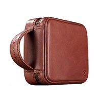 Rob Rodney | Unique Key Lock Smell Proof / Odor Proof Multipurpose Storage Bag | Luxurious Genuine Customizable Leather Zipper Combination Lock Pouch | (Brown, Little)
