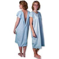 Patient Gown Full Open Blue - Medium