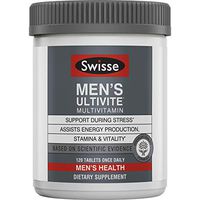 Swisse Premium Ultivite Daily Multivitamin for Men | Energy & Stress Support, Rich in Antioxidant & Minerals | Vitamin A, Vitamin C, Vitamin D, Biotin, Calcium, Zinc & More | 120 Count Tablets