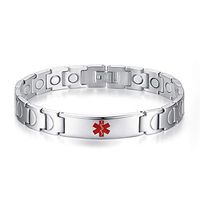 Tarring Stainless Steel Medical Alert Bracelets Magnetic ID Bracelets for Men & Women-8.5"