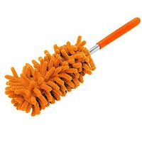 Freeby Dusting Brush, Telescopic Fibre Duster Extendable Cleaning Home Car Cleaner Dust Handle (Orange)