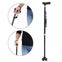 Fold Cane, Metal Walking Stick with T Handle Light Weight Folding Elderly Safety Walks Stick for Women and Men
