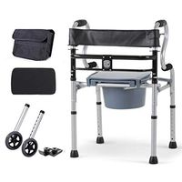 Medical Deluxe Walker Adjustable Height Aluminum Alloy Walker [Contains attachments],Max 180 Kg(400lbs)