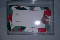 Crane & Co HC0847A 10 Gift Tages 1 7/8" x 3 1/4" Red and Green Flowers 100% Cotton Made in USA