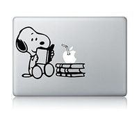 Snoopy Reading Apple Macbook Vinyl Decal Sticker Apple Mac Air Pro Laptop Sticker