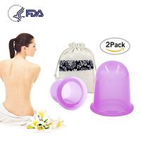 Anti Cellulite Vacuum Cup, 2pcs (1 x Large & 1 x Medium)Silicone Cup Set Massage Cupping Therapy, Body Massage Cups Silicone Cups For Cupping Massage -Anti-Aging, Wrinkle Reducer (purple)
