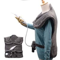 Ambershine XXXXXL King Size Neck & Shoulder Heating Pad with Fast-Heating Technology&6 Temperature Settings, Microplush Fibers Electric Pain Relief for Back/Neck/Shoulders/Abdomen/Legs(Dark Gray)