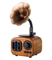 Portable Bluetooth Speaker, Retro Wireless Speaker Wood Style Stereo Speaker with HD Audio and Enhanced Bass, Built-in Rechargeable Battery, BT5.0, Handsfree Calling, TF Card Slot for Home Office