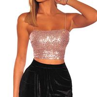 Tank Tops For Women 2021, Liraly Ladies Wild Style Off The Shoulder Top Sequins Strapless Bra Vests