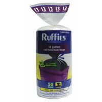 Ruffies 50 Count Trash Bag, 13 Gallon