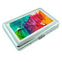 You Are More Em1 Hip Silver Cigarette Case Id Holder Metal Wallet 4" X 2.75" RFID Protection