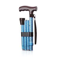 YULAN Blue Walker Crutches Aluminum Folding Anti-Slip Telescopic Adjustment One Foot Old Cane