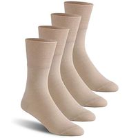 Wide Diabetic Socks Womens, Feelwe Mothers Day Gifts Diabetic Cotton Socks, Indoor Ankle Socks Extra Wide Non-Binding Cotton Dress Socks, Loose Top Cotton Socks Diabetic Socks 10-13,4 Pairs Begie L