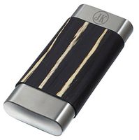 Personalized Visol Carver Ashburl and Stainless Steel Cigar Case - Free Engraving (Two Initials)