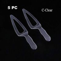 Wonderful Deluxe Disposable Plastic Tableware Premium Cake Knives Cutlery For Party & BBQ - 5 PC (C-Clear)