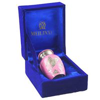 Keepsake Urns for Human Ashes Small Boxes, Mini Funeral Cremation Urns Adult - Fits a Small Amount of Cremated Remains - Display Burial at Home or Office Decor ( Pink Butterfly, Hand Engraved Brass