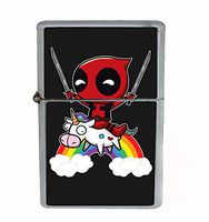 Customized Collectables Deadpool Riding Unicorn Funny Comic Book Flip Top Oil Cigarette Lighter