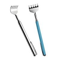 Set of 2 Color Telescopic Stainless Steel Back Scratcher with Pocket Clip (Blue+Silver)